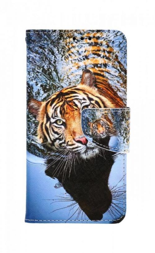 Pouzdro TopQ iPhone 11 knížkové Hnědý tygr 63731