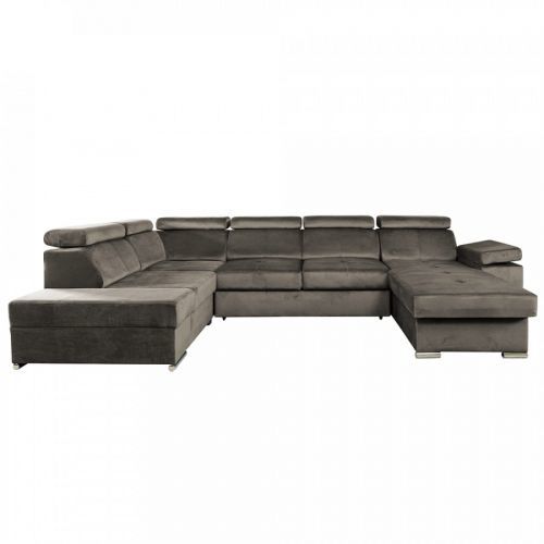 Tempo Kondela Sedací souprava LAMORA U pravá - šedohnědá