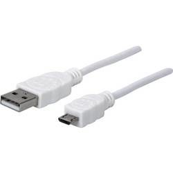 USB 2.0 kabel Manhattan 324069, 1.80 m, bílá