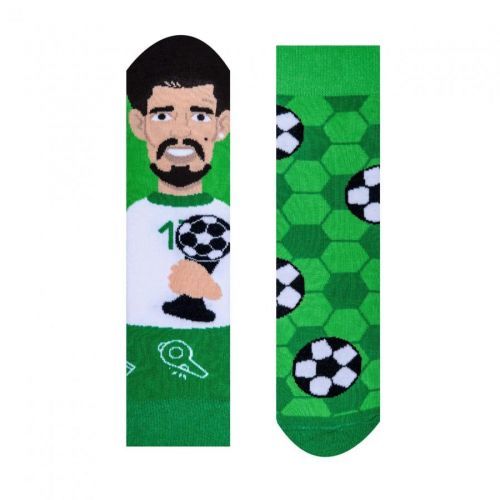 Ponožky dětské Hesty Fotbalista - zelené-bílé, 30-34