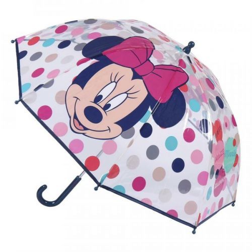 Alltoys Cerdá Dětský manuální deštník Disney Minnie průsvitný