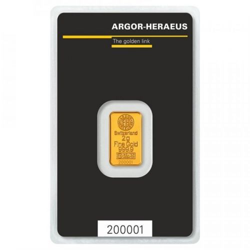 2g zlatý slitek Argor Heraeus SA AHZ006