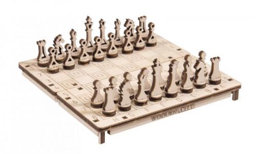 Puzzle 3D hra Šachy a Dáma 2v1