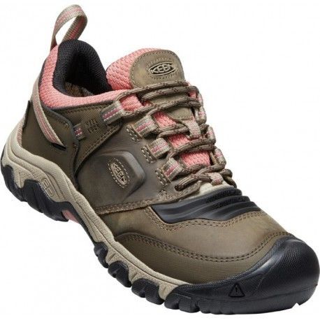 Keen Ridge Flex WP W TimberWolf/brick dust dámské nízké nepromokavé kožené trekové boty 38 a 1/2 EUR