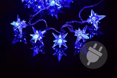 Vánoční LED osvětlení - hvězdy modré