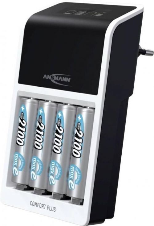 Nabíječka akumulátorů vč. akumulátorů Ansmann, NiMH Comfort Plus, AAA, AA, 9 V