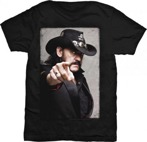 Lemmy Kilmister Pointing Photo Mens Blk T Shirt: M