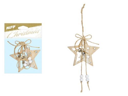 MFP 8886144 Hvězda dřevo závěs 8cm