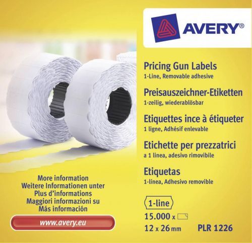 Avery-Zweckform cenovky PLR1226 přemístitelné Šířka etikety: 26 mm Label height: 12 mm bílá 15000 ks