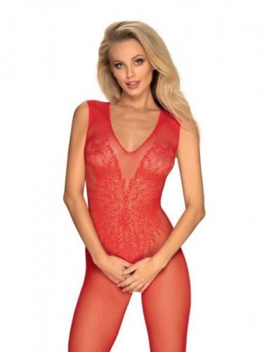 Obsessive N112 červený Bodystocking XL/XXL červená