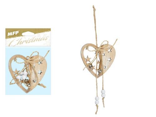 MFP 8886145 Srdce dřevo závěs 8cm