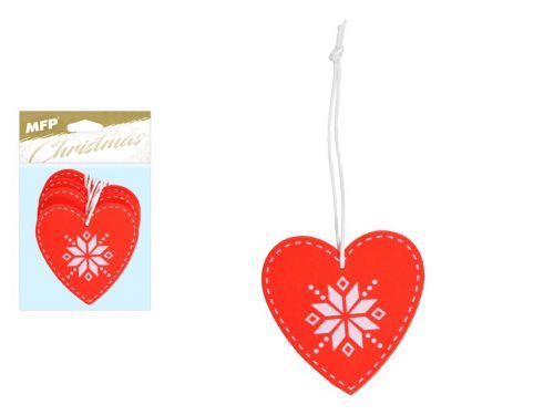 MFP 8886135 Srdce dřevo 4ks bílé 5cm