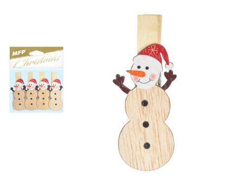 MFP 8886134 Kolíček sněhulák 4ks 7cm