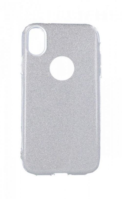 Pouzdro TopQ iPhone XS glitter stříbrné 48635