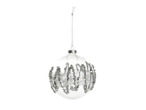 MFP 8886168 Baňka skleněná stříbrná 8cm