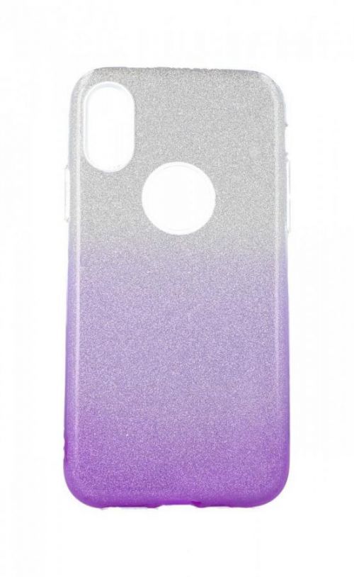 Pouzdro Forcell iPhone XS glitter stříbrno-fialové 48641