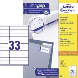 Avery-Zweckform 3421 etikety 70 x 25.4 mm papír bílá 3300 ks permanentní univerzální etikety inkoust, laser, kopie 100 Sheet A4