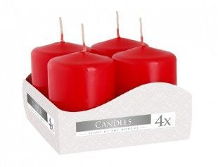 Nohelgarden Svíčka advent.d4x6cm/4ks/mat.červená!!!