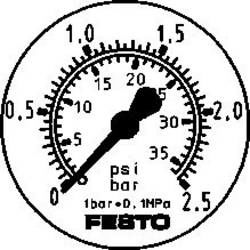 Manometr FESTO FMA-63-2,5-1/4-EN, 0 do 2.5 bar