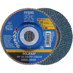 Vějířovitý brusný kotouč PFERD PFF 125 Z 80 PSF STEELOX 67668125, Ø 125 mm/