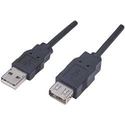 USB 2.0 prodlužovací kabel Manhattan 338653-CG, 1.80 m, černá