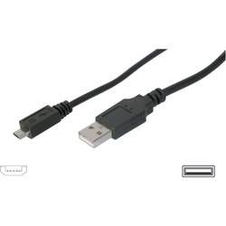 Kabel USB 2.0, vidlice A ⇔ vidlice Micro B, 3 m, černý