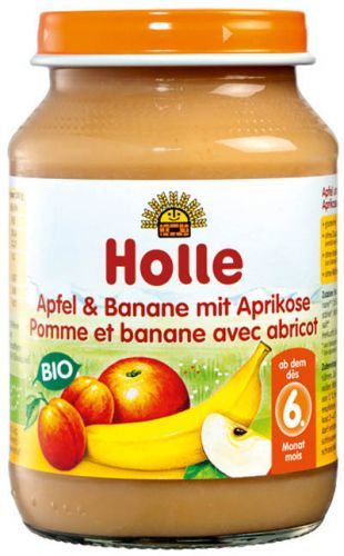 Holle bio dětská přesnídávka Jablko a banán s meruňkami