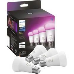 Sada 4 LED žárovek Philips Lighting Hue Hue White & Col. Amb. E27 Viererpack 4x570lm 60W, E27, 26 W, N/A