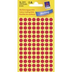 Popisovače etiket Avery-Zweckform 3010 papír, Ø 8 mm, červená, permanentní 416 ks