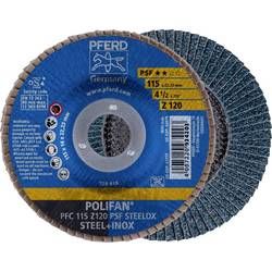 Vějířovitý brusný kotouč PFERD PFC 115 Z 120 PSF STEELOX 67769115, Ø 115 mm/