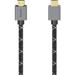 HDMI kabel Hama [1x HDMI zástrčka - 1x HDMI zástrčka] šedá, černá 2 m