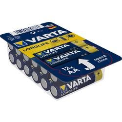 Tužková baterie AA alkalicko-manganová Varta Longlife LR06, 2800 mAh, 1.5 V, 12 ks