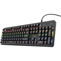 Herní klávesnice Trust GXT 863 MAZZ tlačítka multimédií, s podsvícením černá, RGB