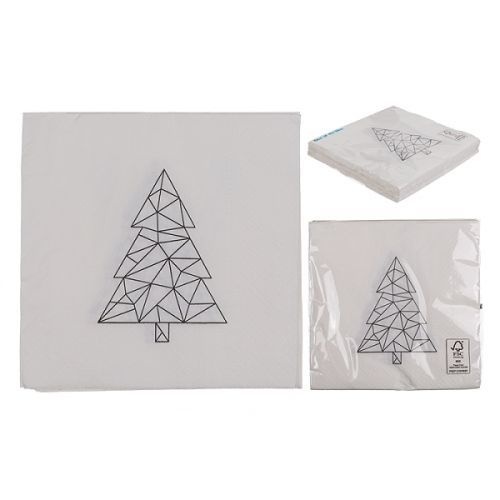 OOTB UBROUSKY VÁNOČNÍ STROMEK,33X33CM,3VRSTVY,12KS
