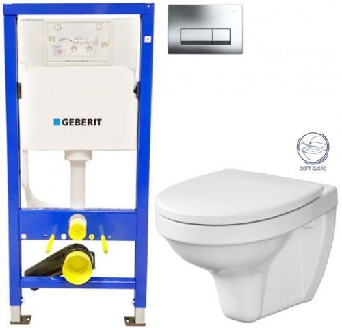 AKCE/SET SET Duofix Sada pro závěsné WC 458.103.00.1 + tlačítko DELTA51 CHROM + WC CERSANIT DELFI + SOFT SEDÁTKO 458.103.00.1 DE2