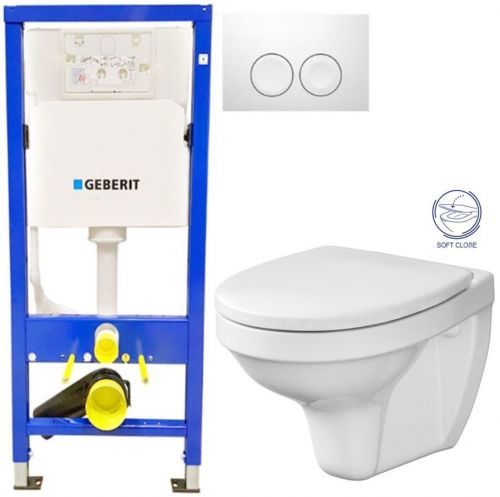 AKCE/SET SET Duofix Sada pro závěsné WC 458.103.00.1 + tlačítko DELTA21 bílé + WC CERSANIT DELFI + SOFT SEDÁTKO 458.103.00.1 21BI DE2