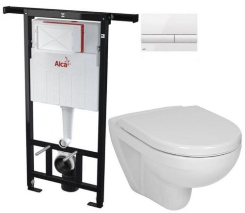 ALCAPLAST Jádromodul předstěnový instalační systém s bílým tlačítkem M1710 + WC JIKA LYRA PLUS + SEDÁTKO DURAPLAST AM102/1120 M1710 LY6