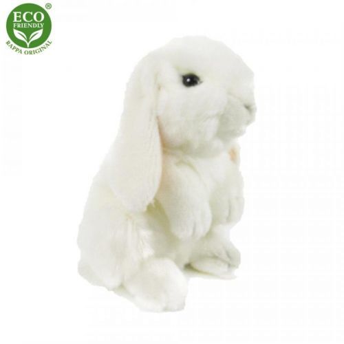 RAPPA Plyšový králík bílý stojící 18 cm ECO-FRIENDLY