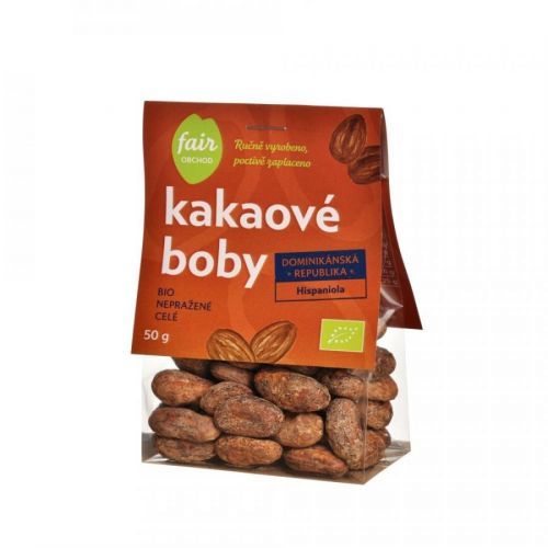 FAIROBCHOD Nepražené kakaové boby Dominicana Hispaniola BIO 50 g