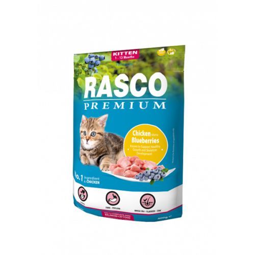 Rasco Premium Cat Kitten, chicken, blueberries 400g