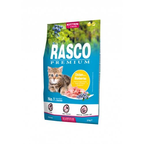 Rasco Premium Cat Kitten, chicken, blueberries 2kg