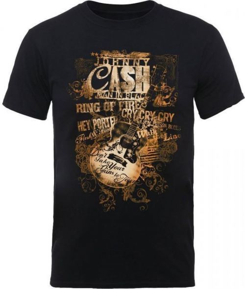 Johnny Cash Unisex Tee Guitar Song Titles S