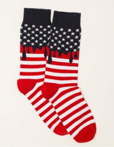Pánské ponožky s bílými a červenými pruhy