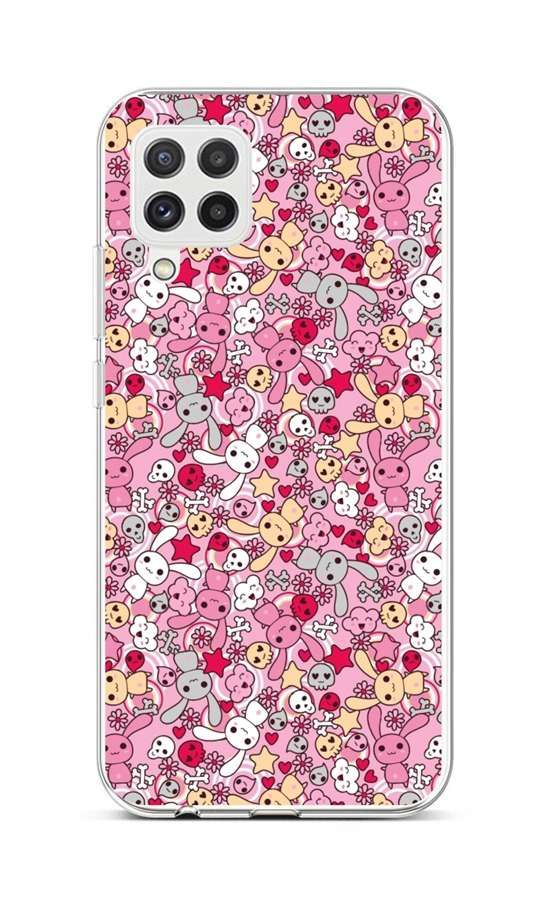 Kryt TopQ Samsung A22 silikon Pink Bunnies 65158
