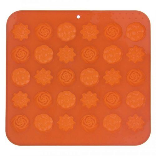Orion Forma silikon na čokoládu, Kytičky 30, oranžová