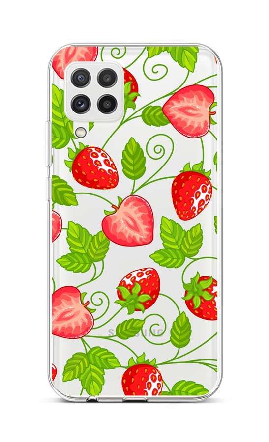 Kryt TopQ Samsung A22 silikon Strawberries 65169