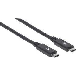 USB 3.1 (Gen 2) kabel Manhattan 355223, 1 cm, černá