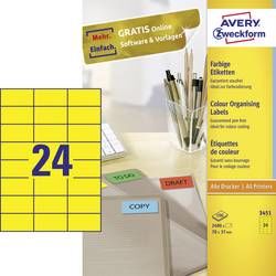 Avery-Zweckform 3451 etikety 70 x 37 mm papír žlutá 2400 ks permanentní univerzální etikety 100 Sheet A4