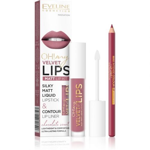 Eveline Cosmetics OH! my LIPS Velvet sada na rty 13 Brownie Biscotti