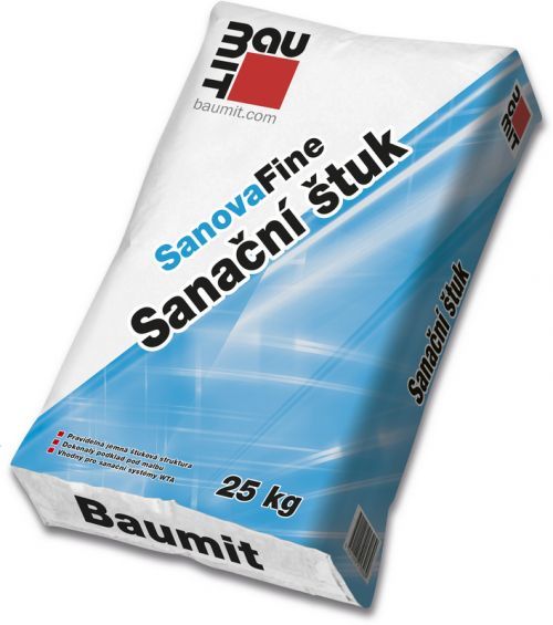 Omítka sanační Baumit SanovaFine štuková 0,6 mm 25 kg
